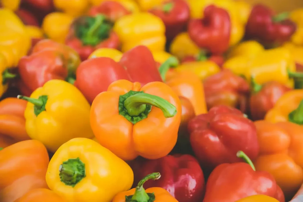 orange and red bell peppers
